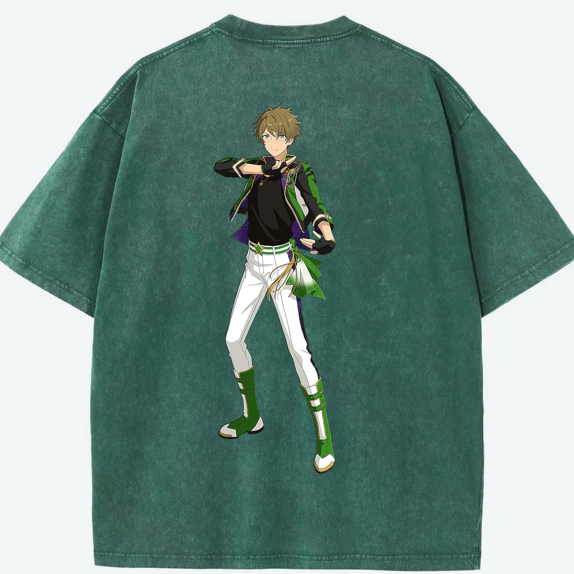 （画像用） あんさんぶるスターズ! Ensemble Stars 綿100% ヴィンテージ風 半袖Tシャツ（背面プリント）